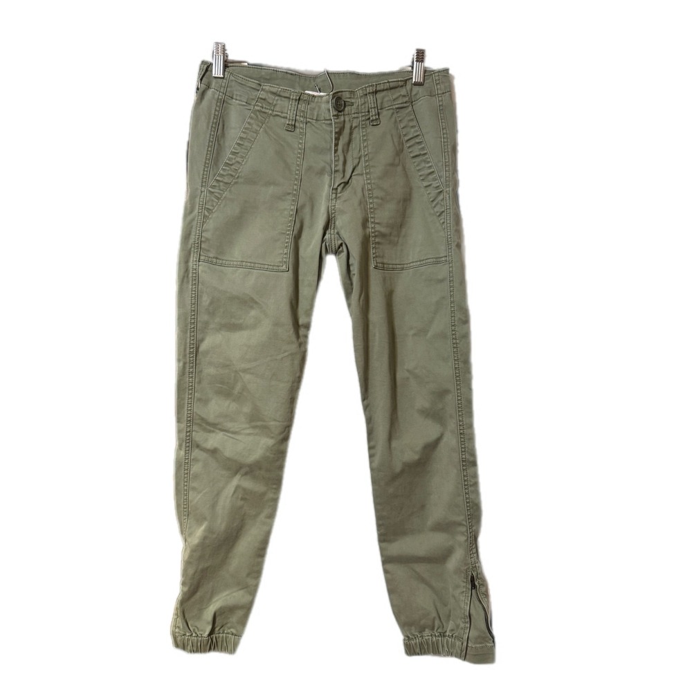 Cabi Cargo Jogger Pants Women 2 Olive Green Excellent Ankle Zip Utility 5076